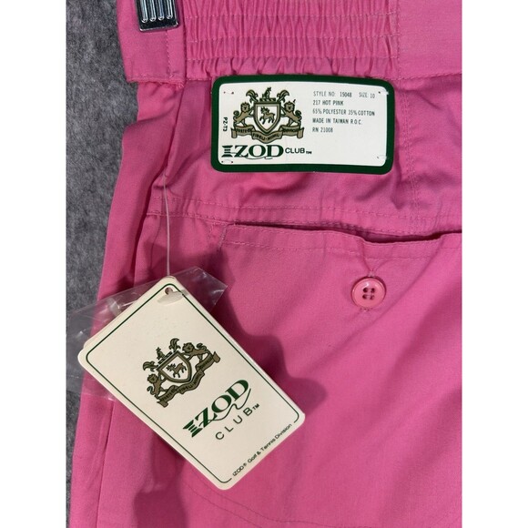 Vintage Izod Club Women's Pink Pleated High Waist Belted Shorts Size 10 - Picture 6 of 12